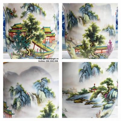 Bình họa tiết Nhân Sơn Trang
